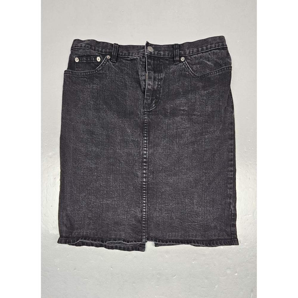 Lauren Ralph Lauren‎ Denim Pencil Skirt Womens 10. Black Vintage Y2K Midi